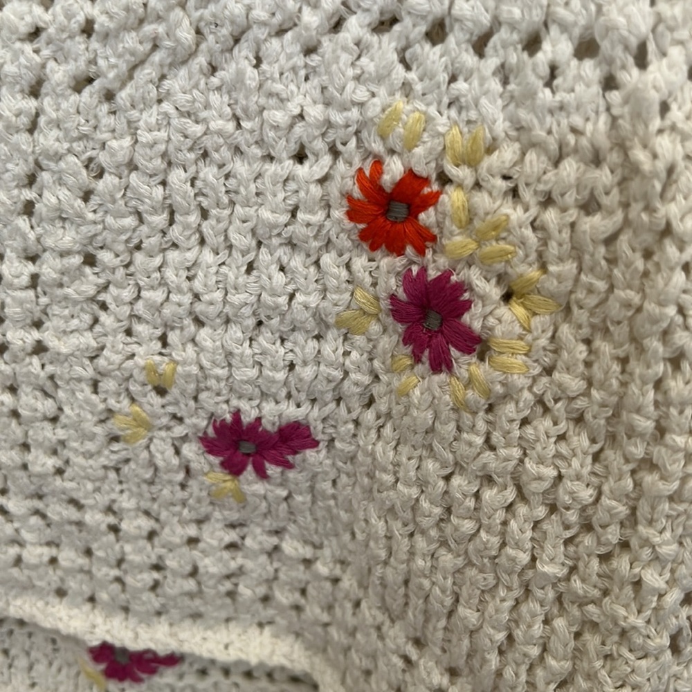 FREE PEOPLE Wildflowers Knit Cropped Cardigan Size Large - Picture 15 of 15